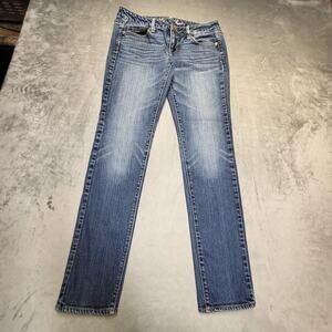 American Eagle Skinny Jeans Womens 4 Blue Medium Wash 27x32 Slim Fit Denim